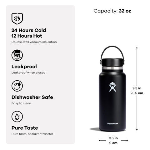 La Hydro Flask con asa flexible facilita transporte durante actividades.