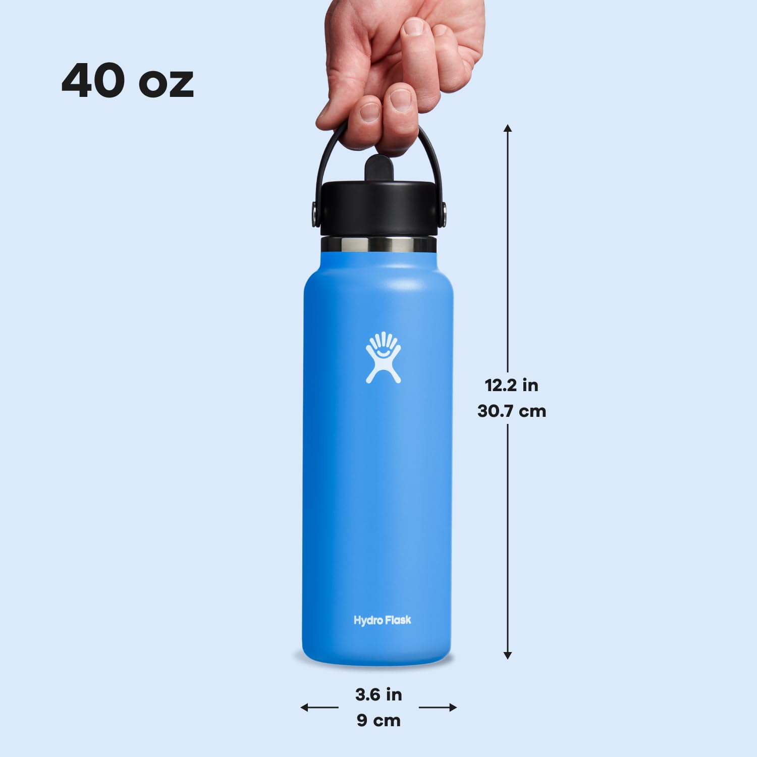 Mango ergonómico de Hydro Flask para transporte cómodo