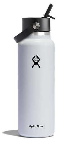 Hydro Flask botella 40oz blanca con tapa flexible para hidratación rápida en movimiento