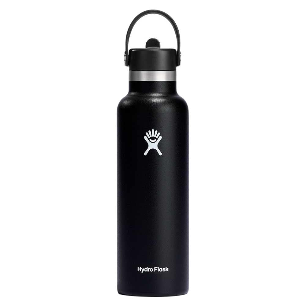 Hydro Flask botella 621 ml con tapa flexible y paja, ideal para beber con una mano al salir.