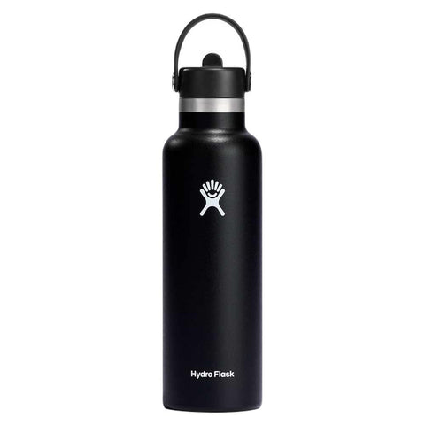 Hydro Flask botella 621 ml con tapa flexible y paja, ideal para beber con una mano al salir.