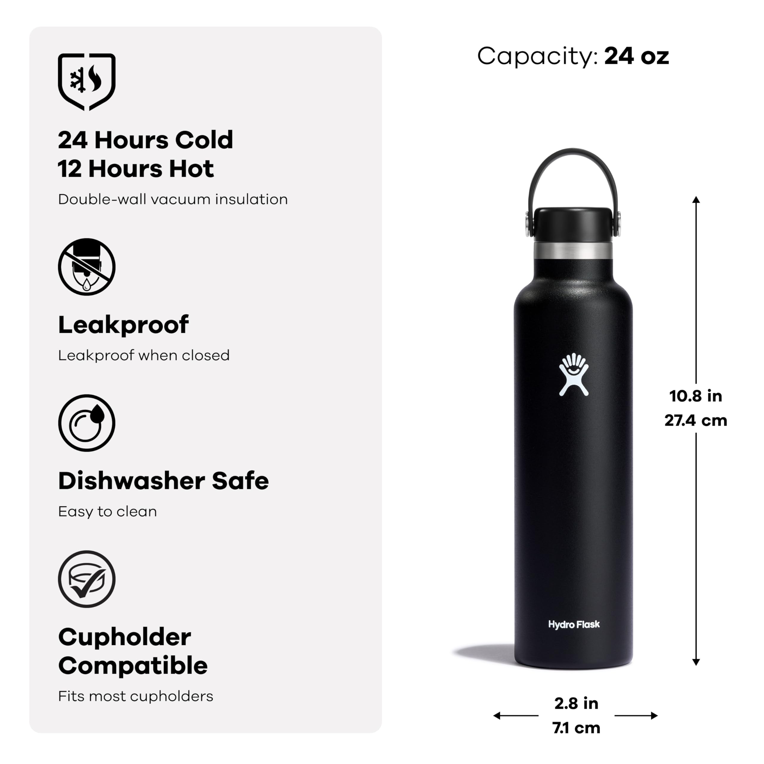 Hydro Flask apta para lavavajillas mantiene color duradero y limpieza fácil