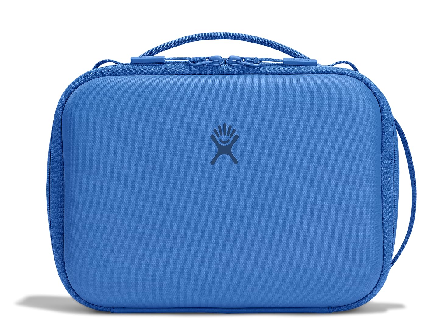 Hydro Flask Carry Out Lunch Box exterior azul cascade y duradero para transporte diario.