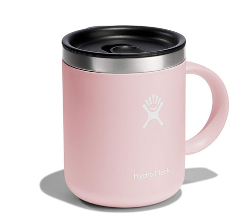 Vista lateral del Hydro Flask 12 oz con tapa segura para evitar derrames.