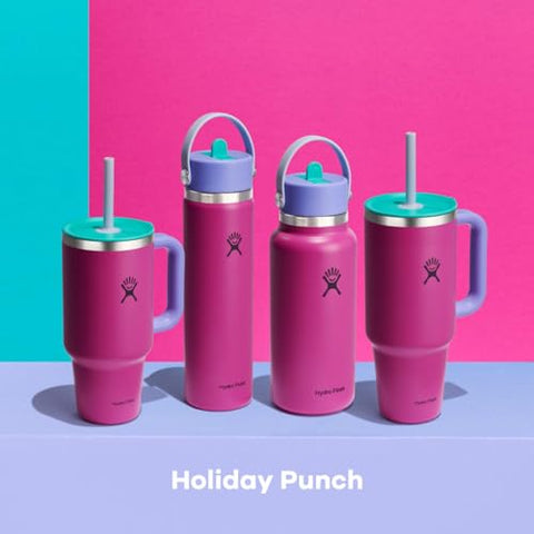 Hydro Flask tapa-flexible con pajilla, ideal para beber en movimiento sin derrames.