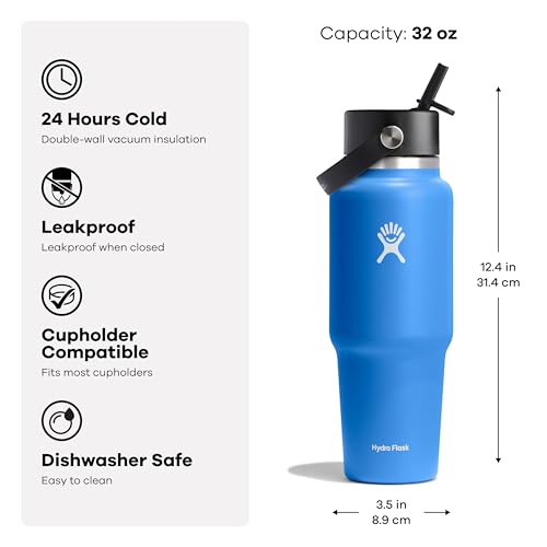 Hydro Flask con diseño compatible con portavasos para coche.
