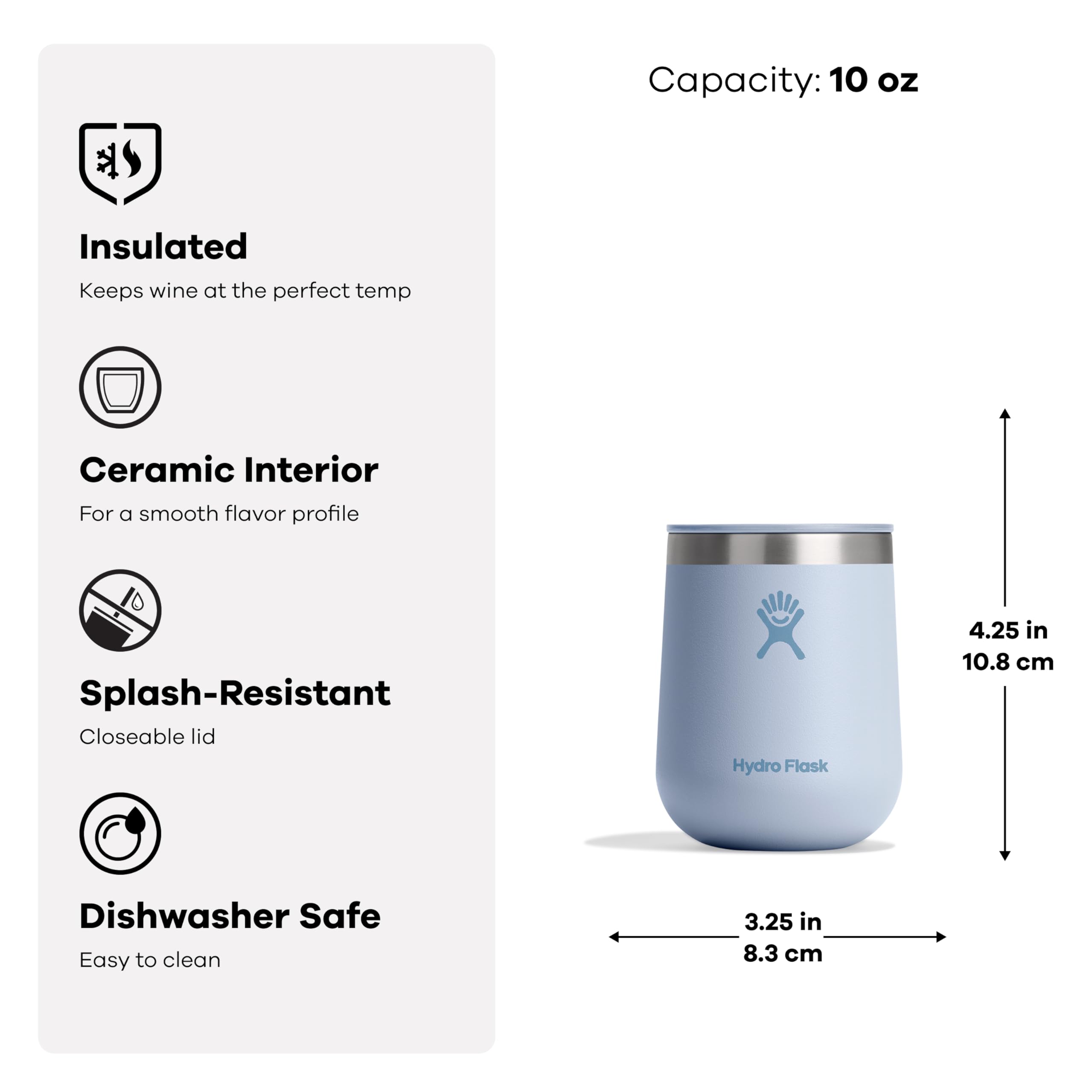 Doble pared TempShield de Hydro Flask para bebidas frias o calientes.