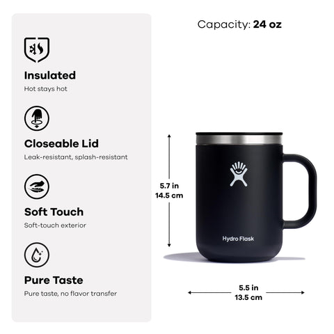 Exterior suave de Hydro Flask, cómodo al tacto y fresco.