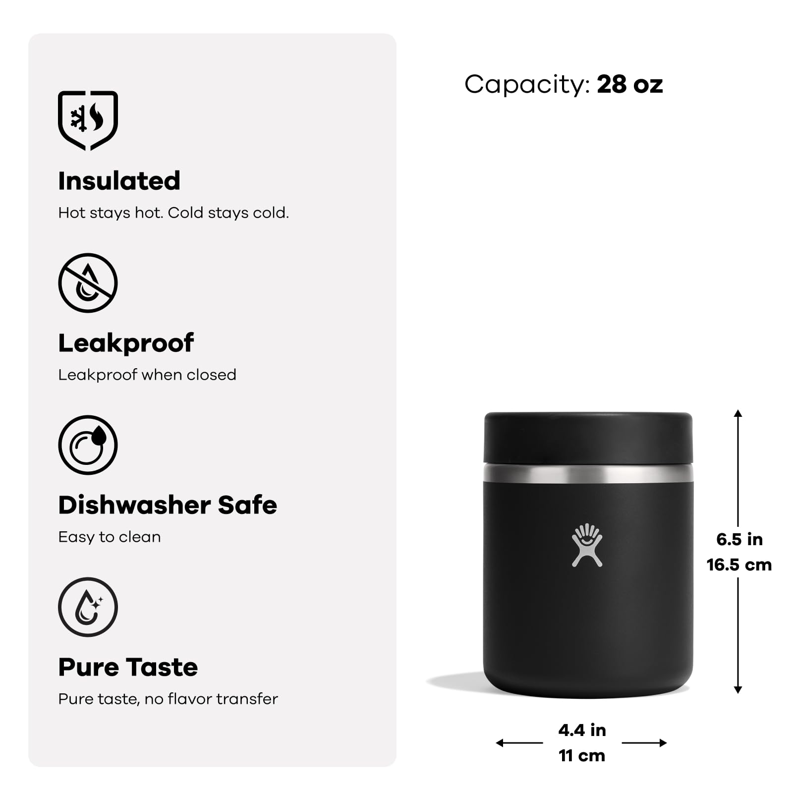 Hydro Flask Food Jar seguro para ensaladas y comidas frías.