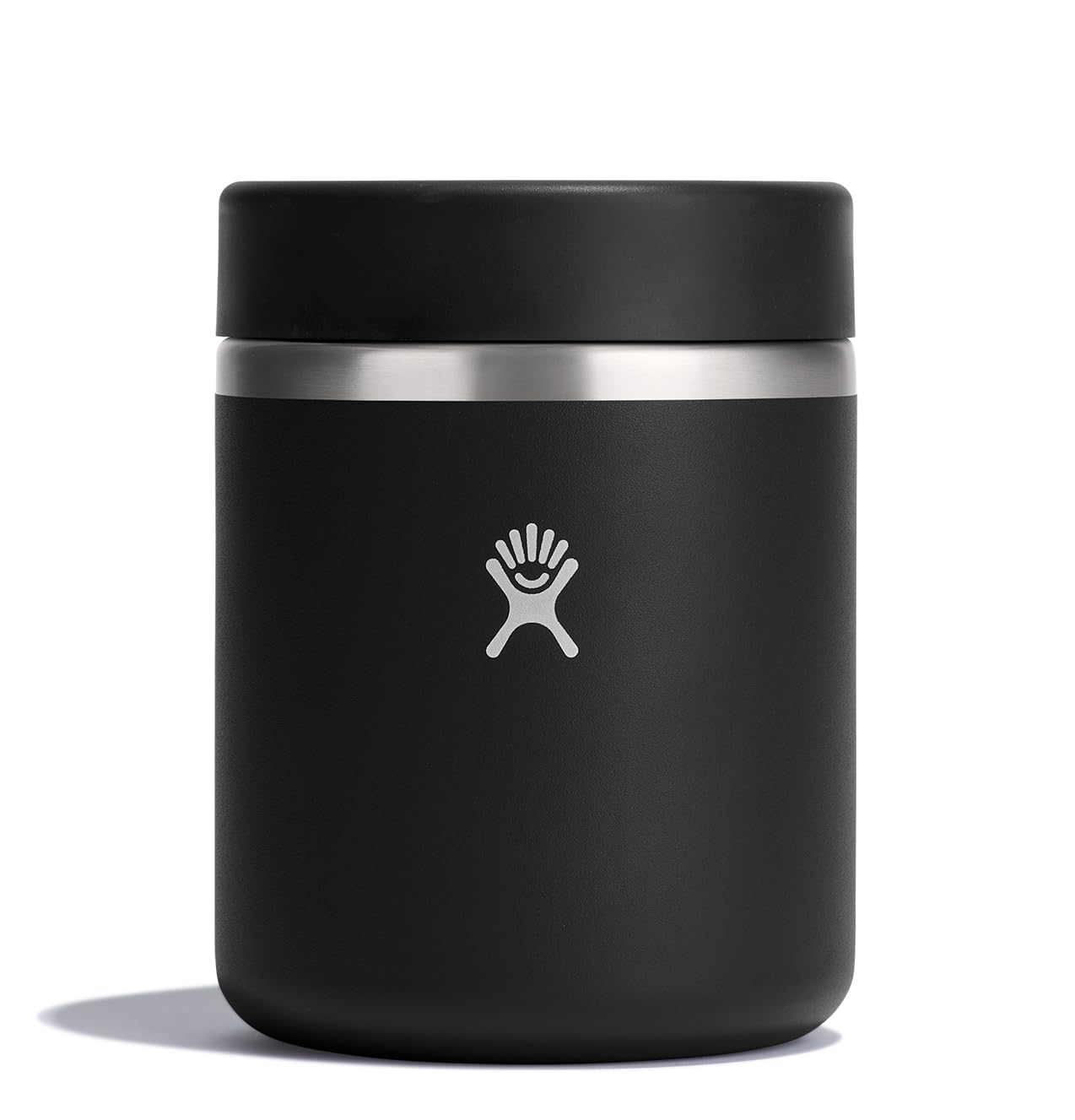 Hydro Flask Food Jar 28oz negro con tapa hermética para llevar sopa caliente.