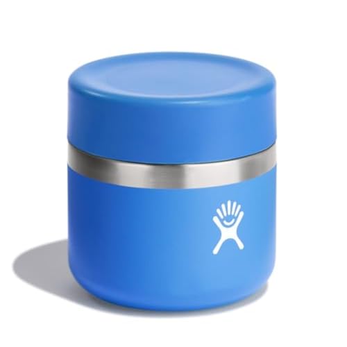 Hydro Flask frasco de comida 8 oz, tapa ergonómica facilita abrir y cerrar.