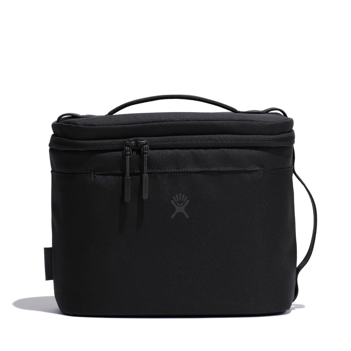 Hydro Flask Lunch Bag 8L negro exterior, fácil de transportar para almuerzos diarios.