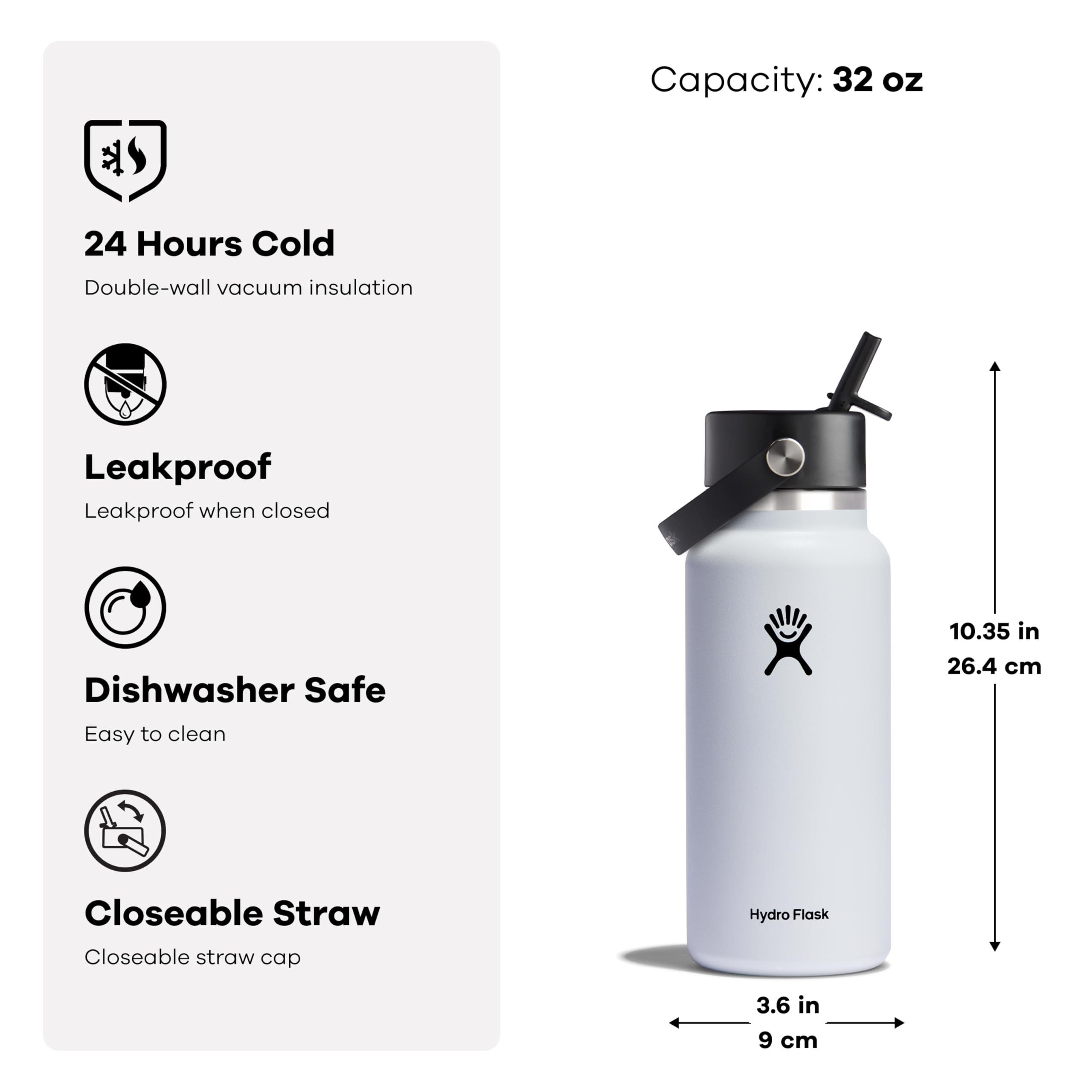 Hydro Flask sabor puro gracias al acero inoxidable, sin transferencia de sabor.