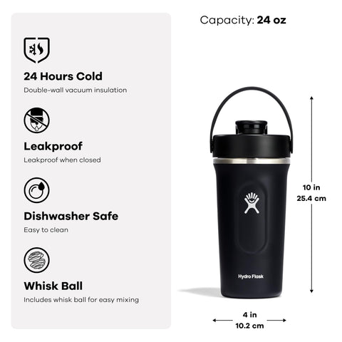 Apto para lavavajillas; limpieza rápida del Hydro Flask Shaker 24oz.