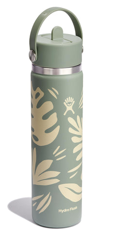 Hydro Flask tapa-flex-straw, cierre hermético ideal para viajes.