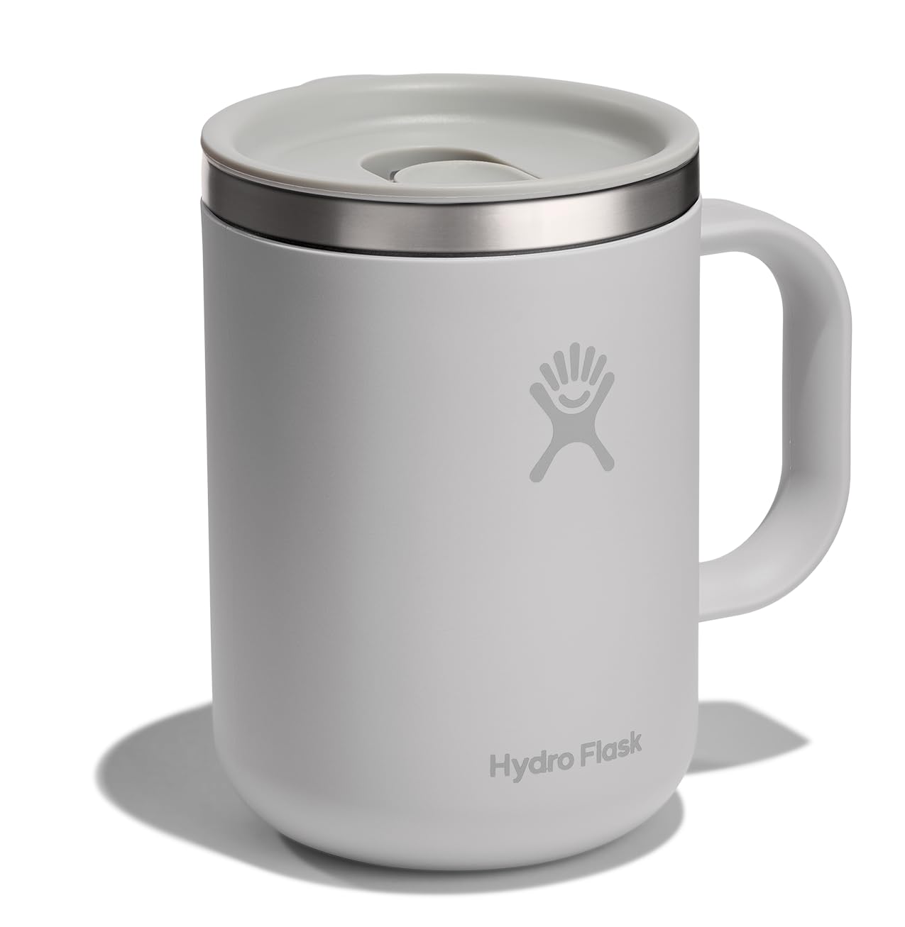 Hydro Flask taza de 24 onzas gris abedul, tapa cerrable para evitar derrames.