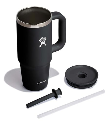 Hydro Flask Travel Tumbler 24 oz negro para bebidas frías largas.