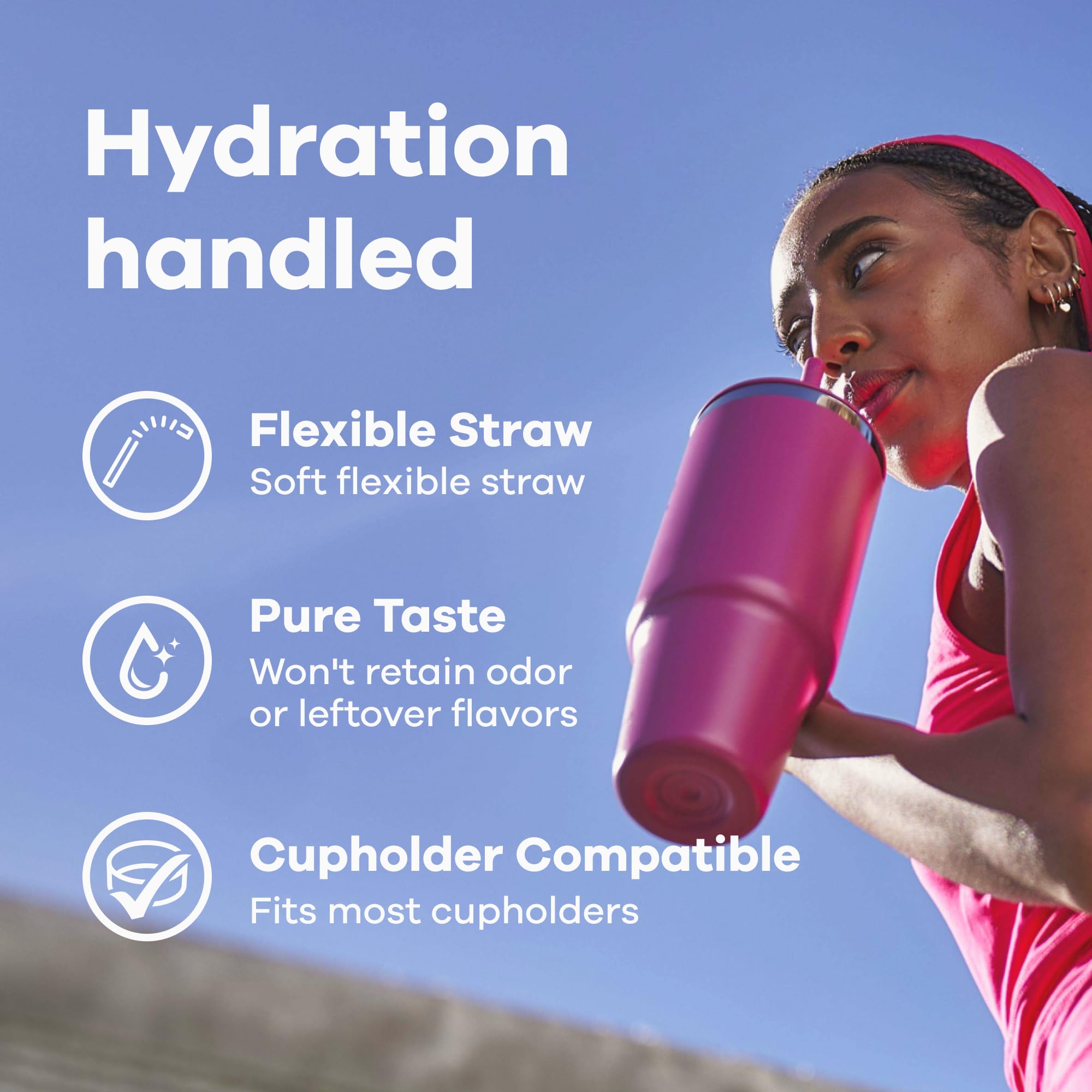Hydro Flask Travel Tumbler 40 oz sin olor ni sabor residual.