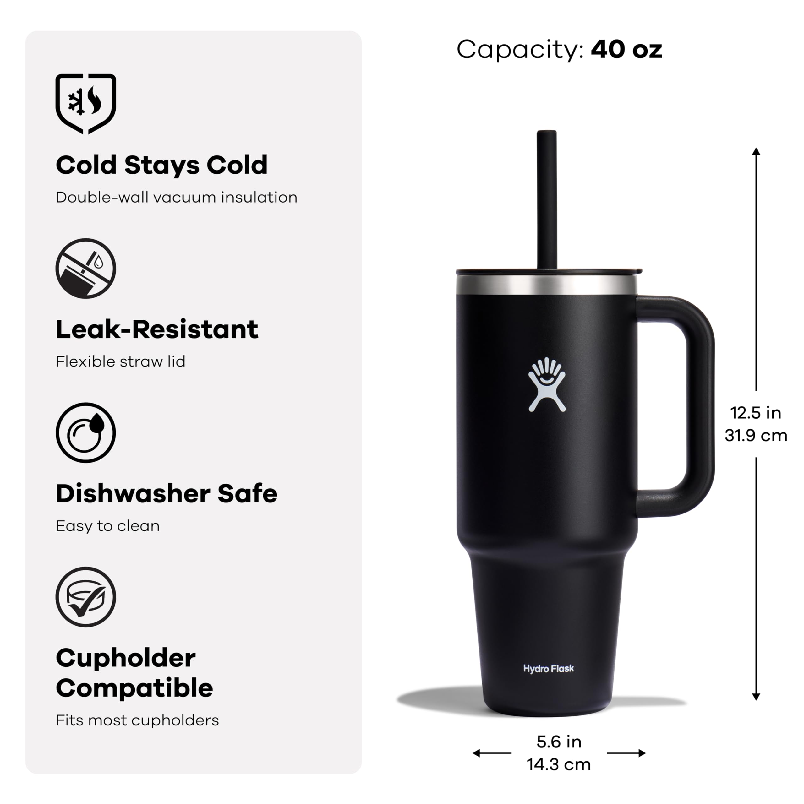 Hydro Flask Travel Tumbler tapa con pajita para beber sin esfuerzo en cualquier lugar.