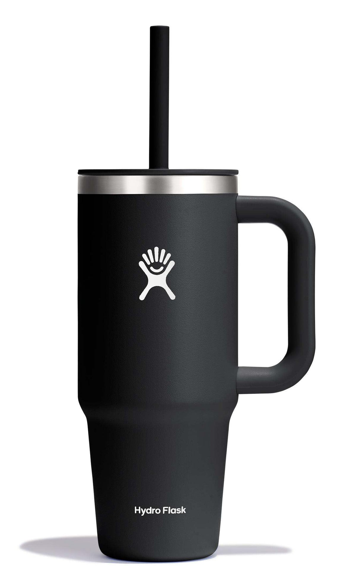 Hydro Flask Travel Tumbler con asa y pajilla para uso diario en movimiento.