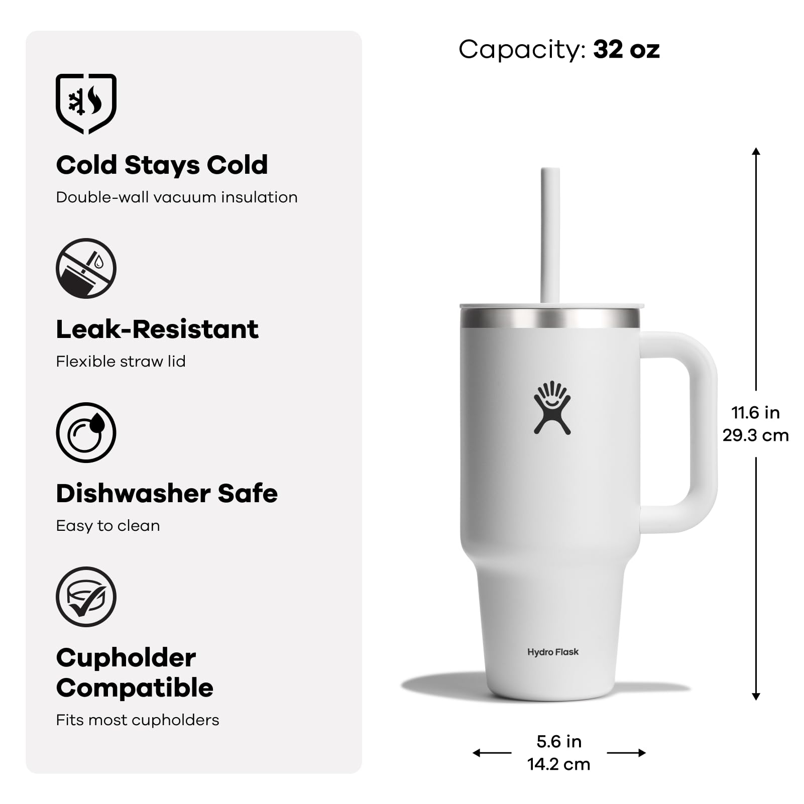 Hydro Flask Travel Tumbler con tapa resistente para beber sin derrames.