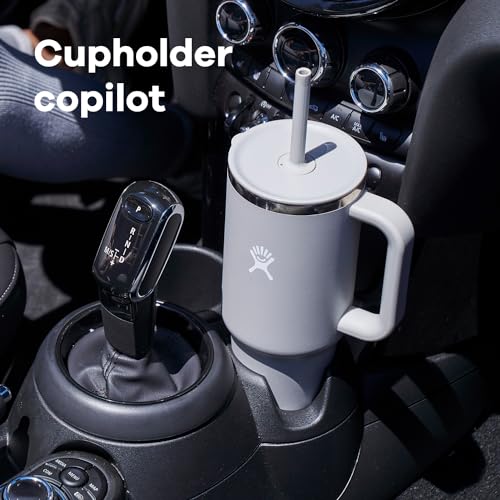 Hydro Flask 40 oz abedul con tapa y pajilla para beber cómodo.