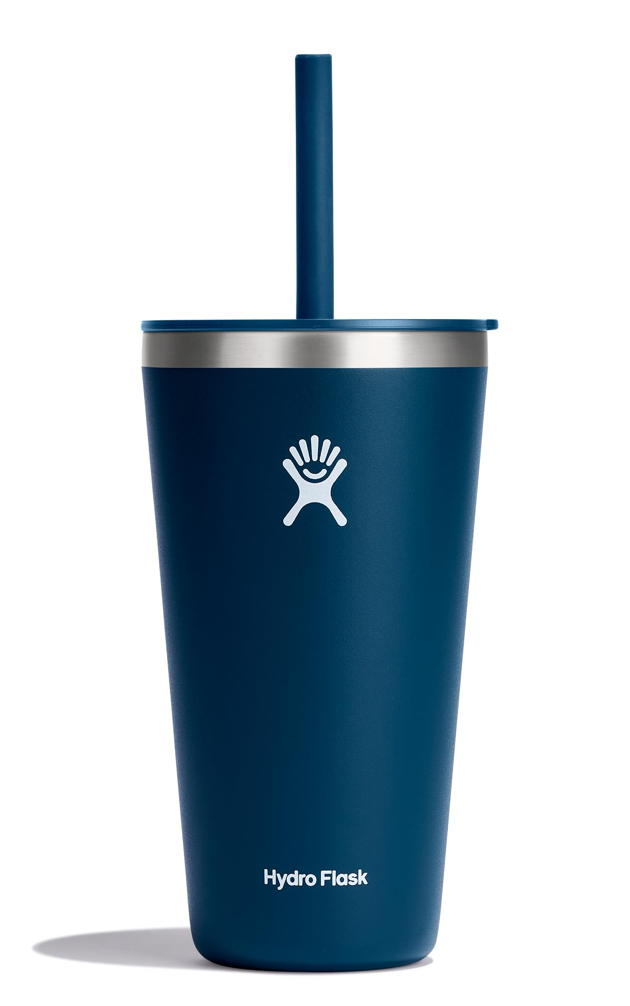 Hydro Flask vaso con pajita Indigo para bebidas frías durante todo el día.