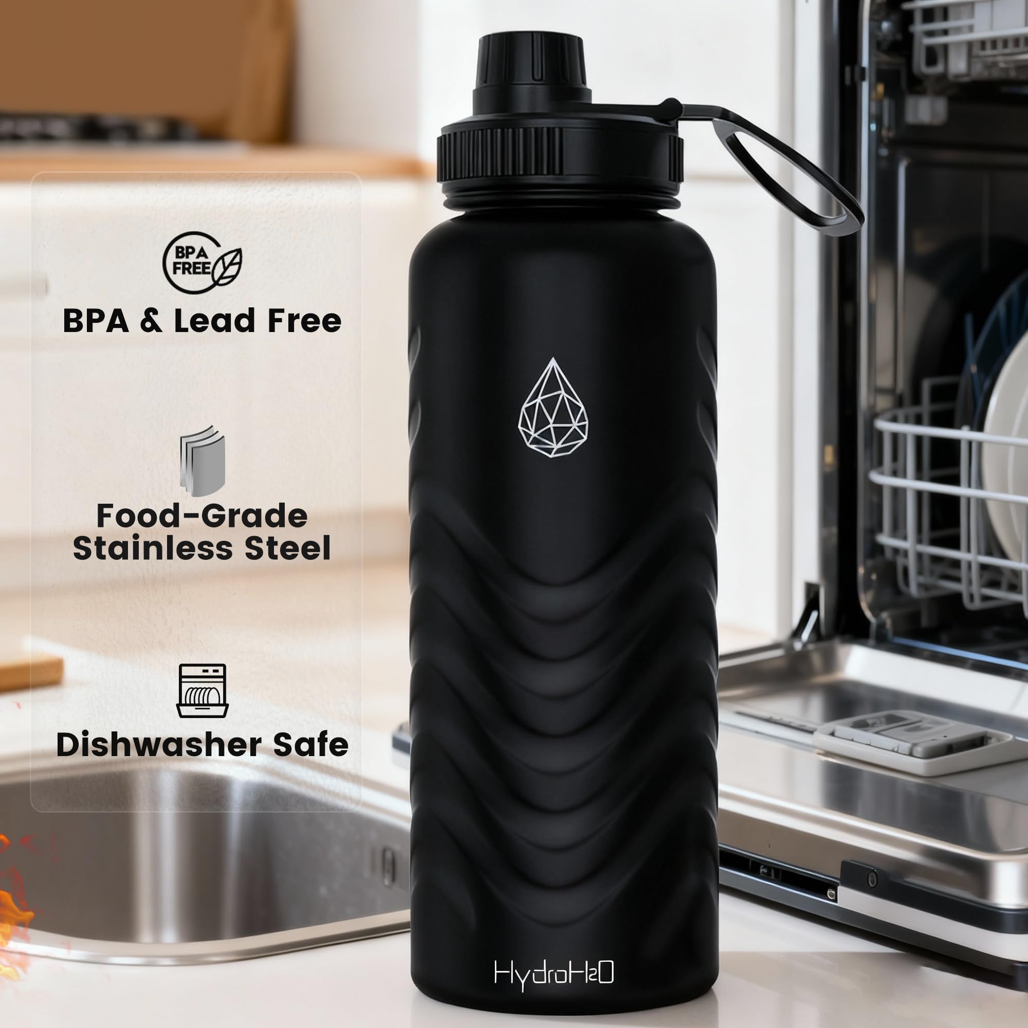 HYDRO H2O marcas de hidratación 0-20 onzas para seguimiento diario.