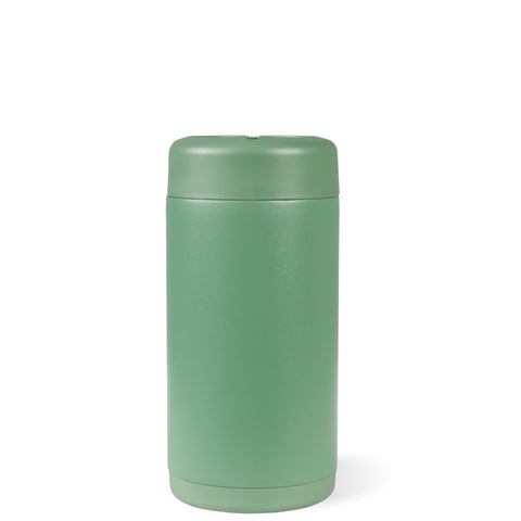 HydroJug enfriador de latas con base de goma antideslizante, estable en cualquier superficie.