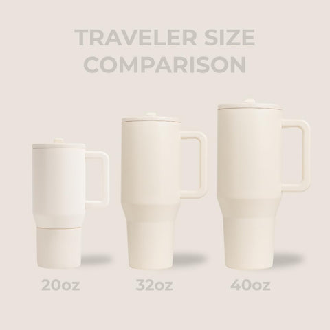 HydroJug Traveler en acabado crema para estilo y visibilidad.