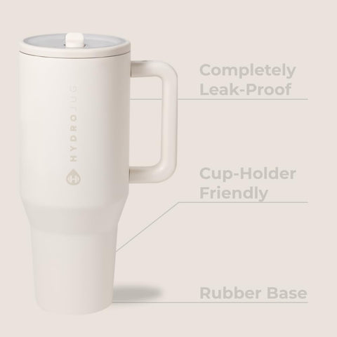 Pajilla abatible de HydroJug Traveler para beber sin esfuerzo en movimiento.