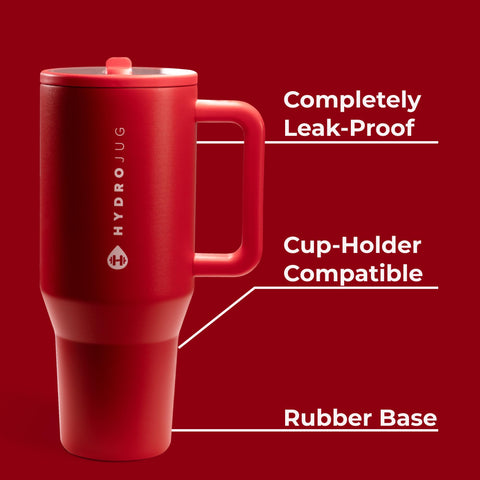 HydroJug Traveler, tapa plegable y pajita, útil para beber con una mano.