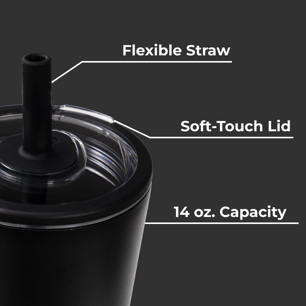 HydroJug Tumbler diario 14 onzas con pajita flexible, ideal para la oficina.