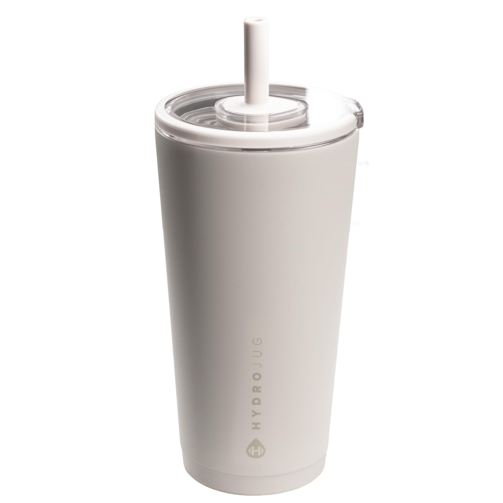HydroJug vaso diario frente: diseño minimalista y portátil para uso diario.