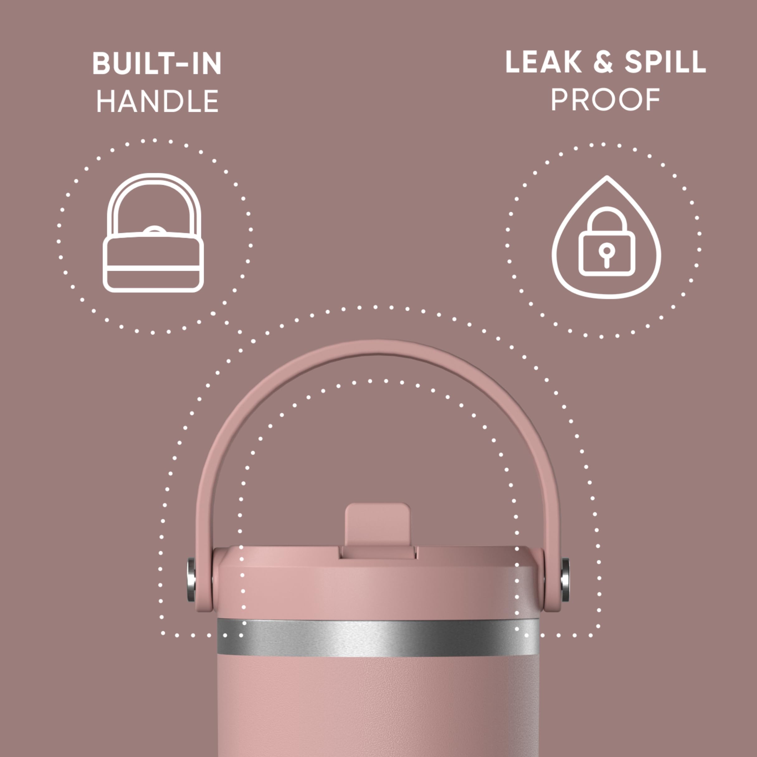 Hydrapeak Nomad 32 oz, vista frontal, botella de acero inoxidable duradera y elegante