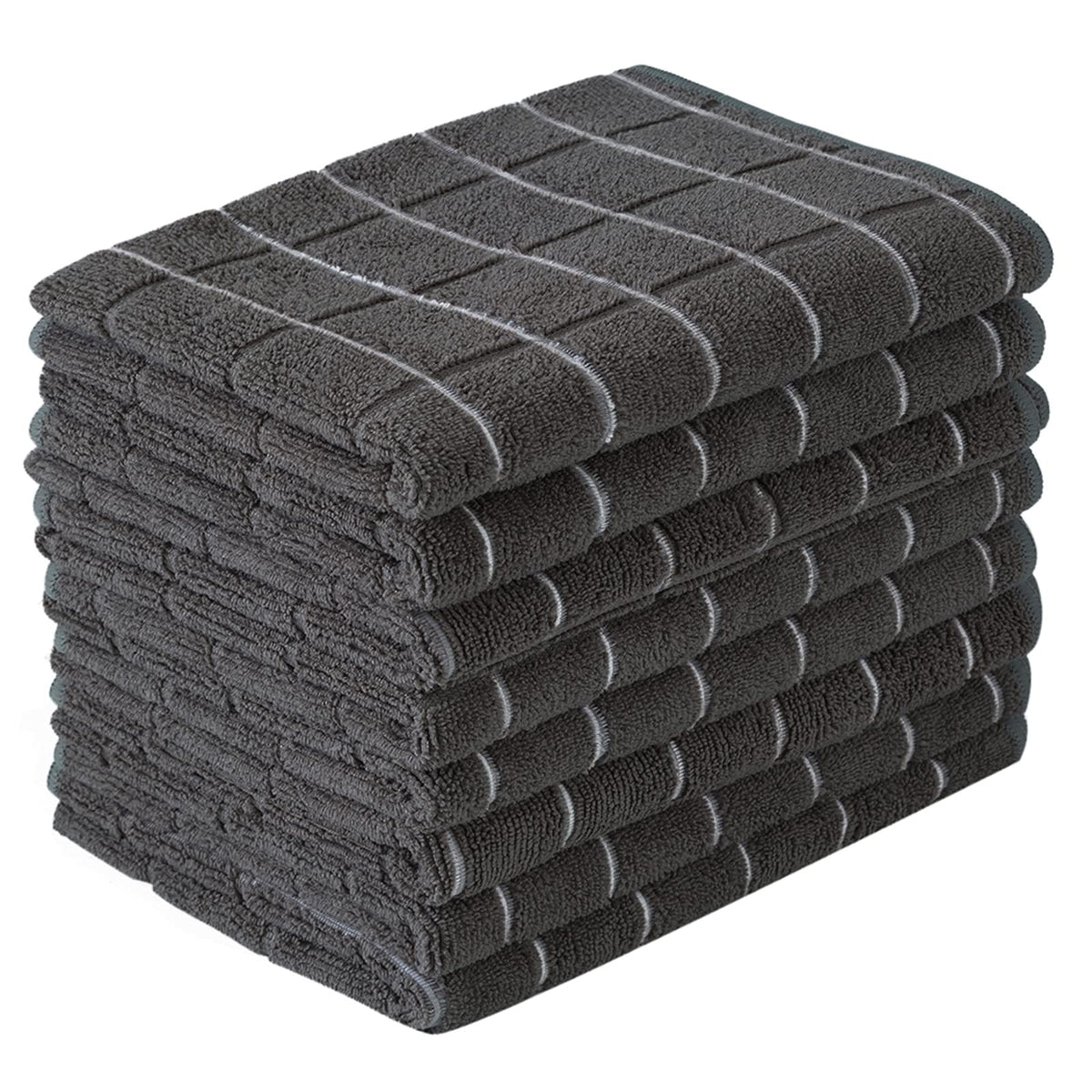 HYER KITCHEN toallas de microfibra con diseño entramado negro, alta absorbencia para secar platos