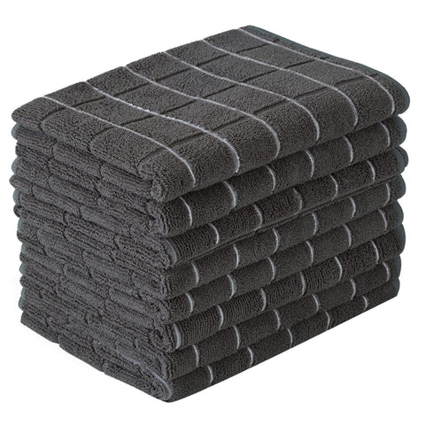 HYER KITCHEN toallas de microfibra con diseño entramado negro, alta absorbencia para secar platos