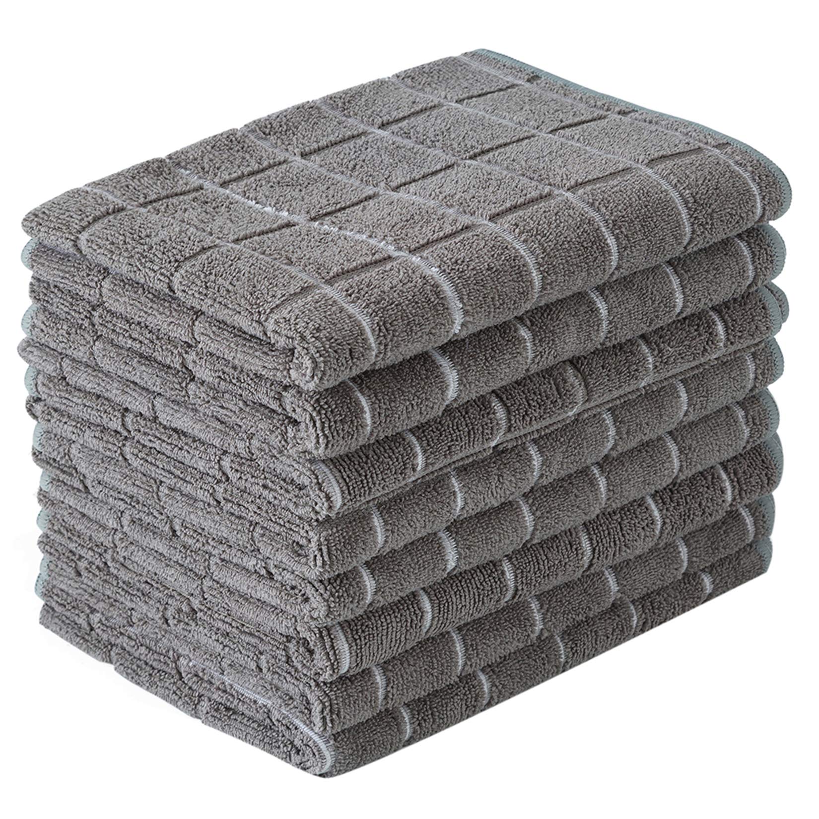 HYER KITCHEN, toallas de microfibra, diseño lattice gris, gran absorción para derrames en la cocina