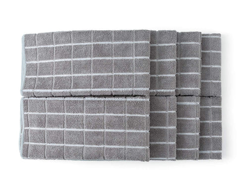 HYER KITCHEN, toallas microfibra gris lattice, tamaño 26x18 para secar platos y superficies