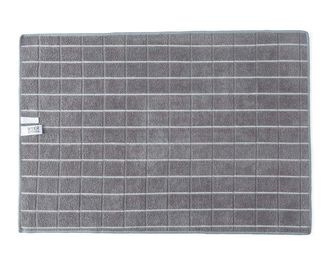 HYER KITCHEN, toallas microfibra, patrón lattice gris, secado rápido sin pelusas