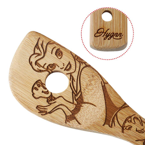 HYGNN cuchara redonda de madera para mezclar y servir con facilidad