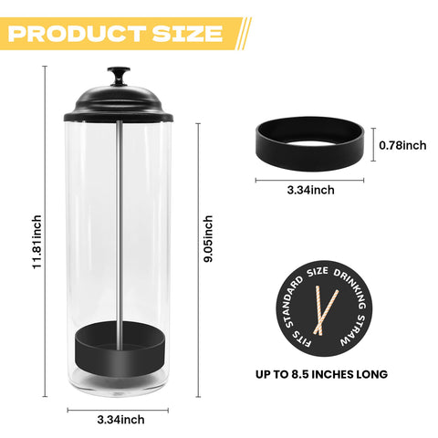 HYLEBOR dispensador pajitas anti deslizante, base removible: estable en mostradores.