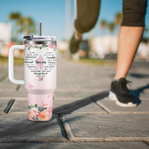 Regalo HYMONA para hermana: vaso térmico de 40 onzas con verso bíblico