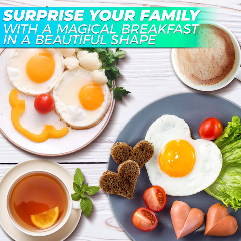 HYQO moldes para panqueques con diferentes formas, juego creativo para desayunos.