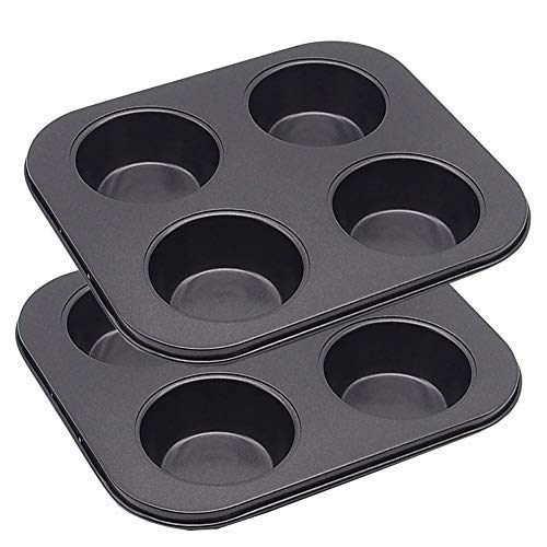 HYTK molde cupcakes 4 cavidades, vista general de 2 piezas para hornear
