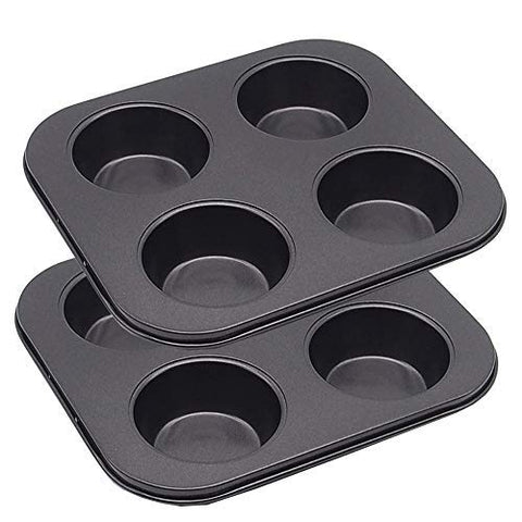 HYTK molde cupcakes 4 cavidades, vista general de 2 piezas para hornear
