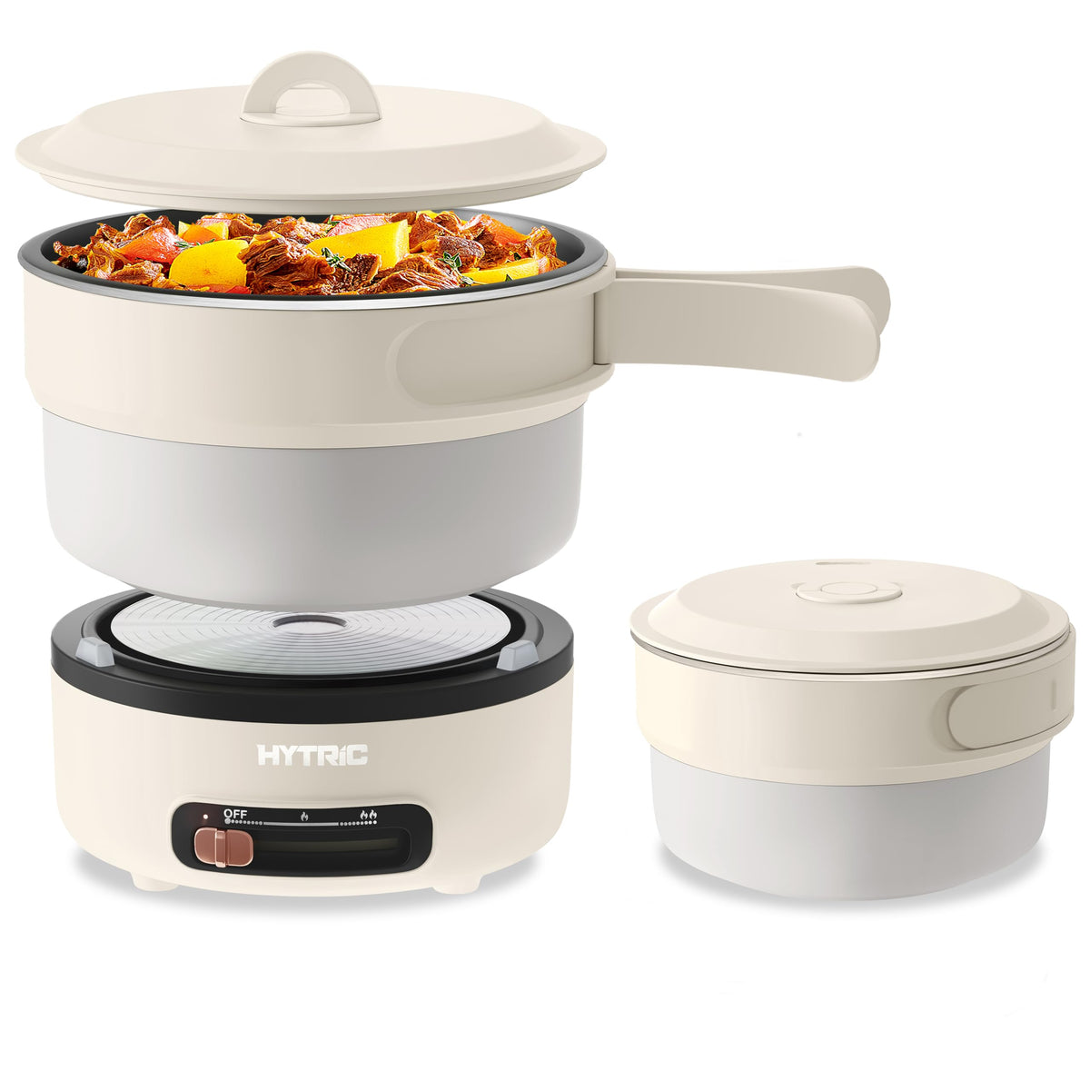 HYTRIC cocedor eléctrico 2L portátil con mango plegable para camping