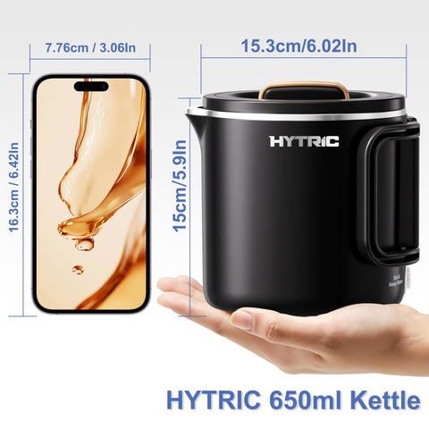 HYTRIC hervidor plegable en acero inoxidable 304, diseño seguro