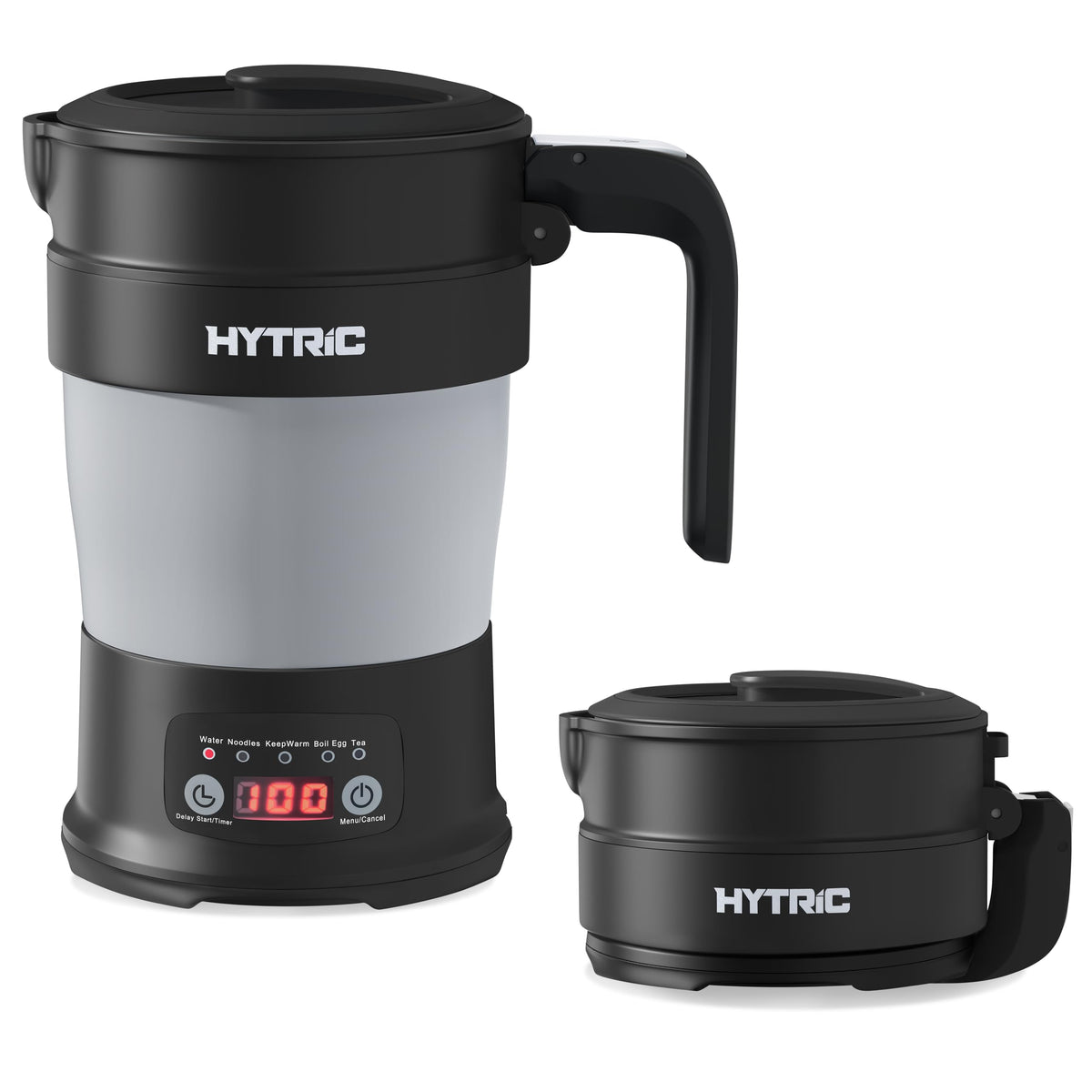 HYTRIC tetera de viaje plegable 700 ml, ideal para viajar y ahorrar espacio.