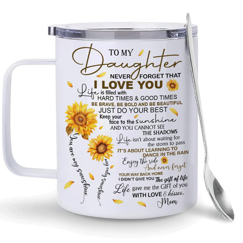 La taza Hyturtle para hija con tapa deslizante mantiene la bebida caliente sin derrames.